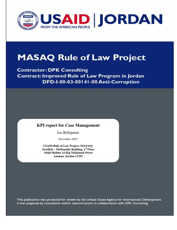 KPI report for case management