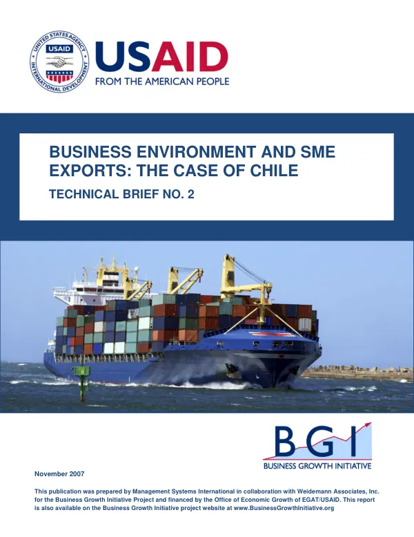 Business environment and SME exports : the case of Chile