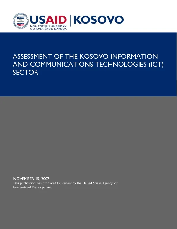 Assessment of the Kosovo information and communications technologies (ICT) sector