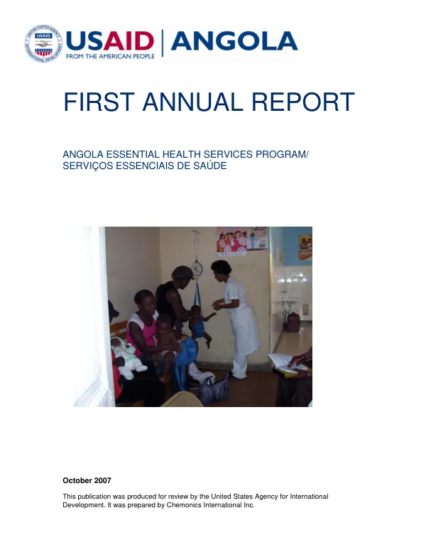 First annual report Angola essental health services program / servicos essenciais de saude