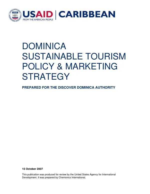 Dominica sustainable tourism policy & marketing strategy