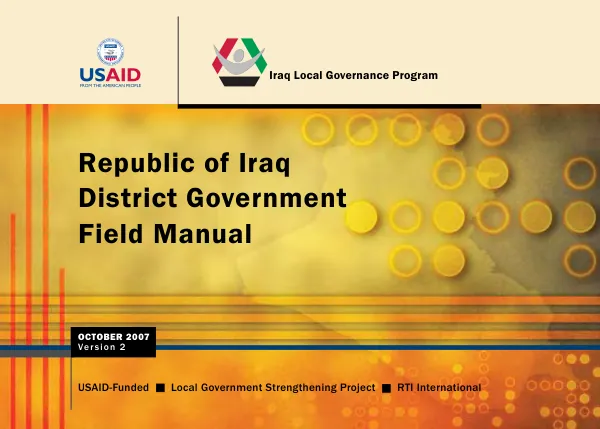 Republic of Iraq district government field manual : version 2