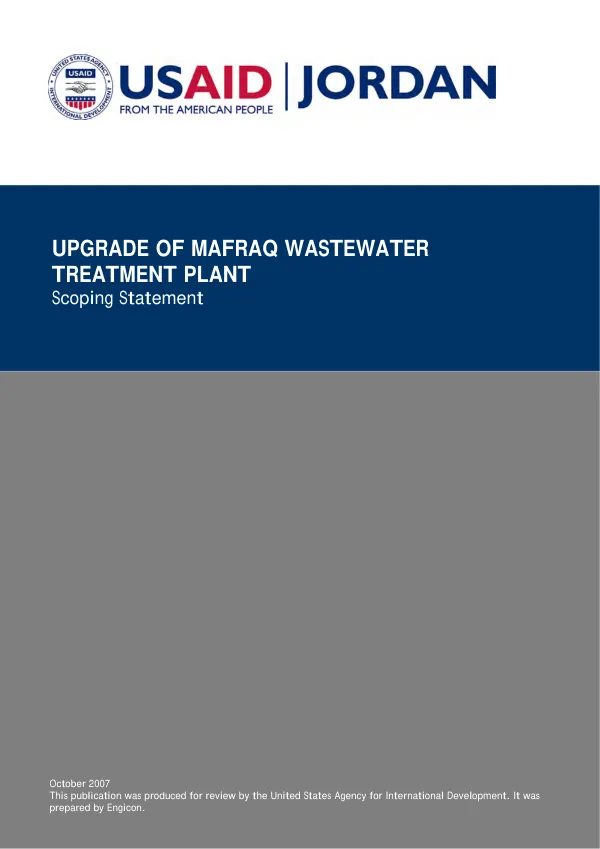 Upgrade of Mafraq wastewater treatment plant : scoping statement