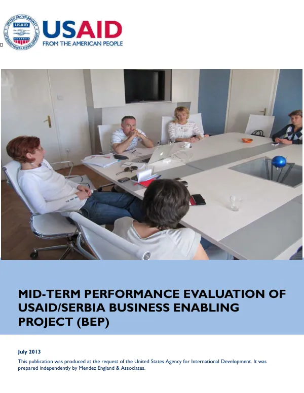 Mid-term performance evaluation of the USAID Serbia business enabling project : final report