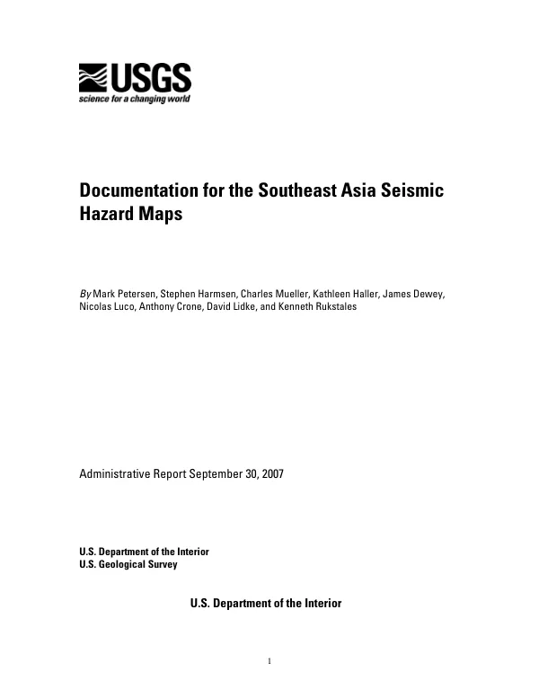 Documentation for the Southeast Asia seismic hazard maps