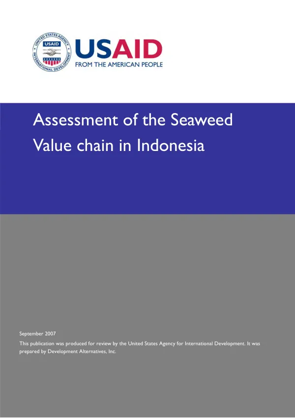 Assessment of the seaweed value chain in Indonesia