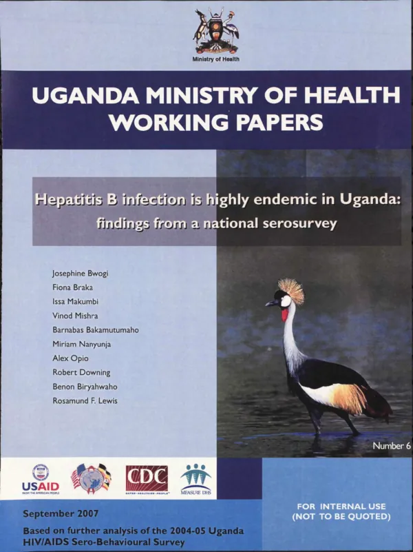 Hepatitis B infection in highly endemic in Uganda : findings from a national serosurvey