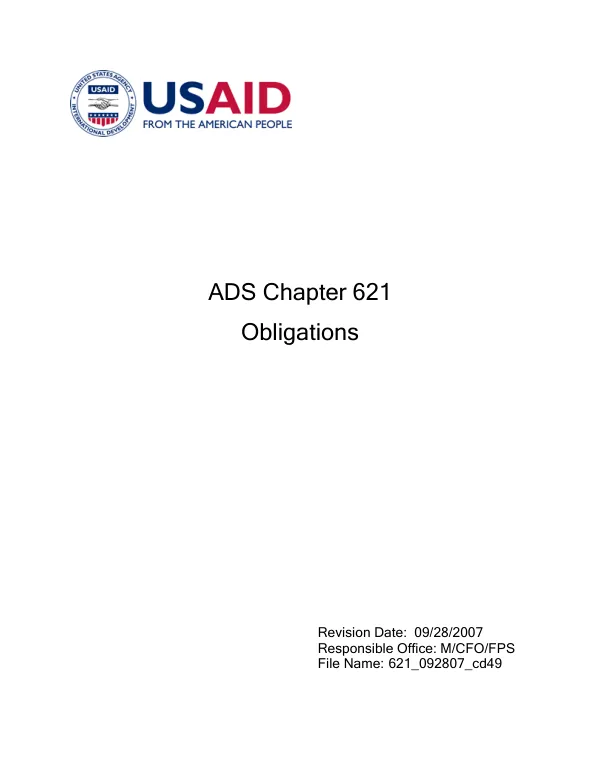 ADS chapter 621 : obligations