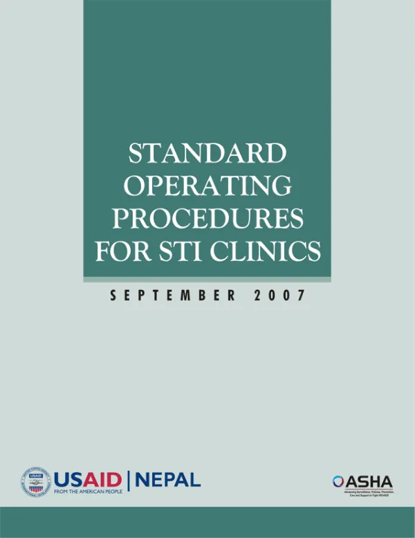 Standard operating procedures for STI clinics