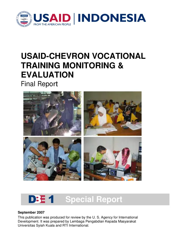 USAID-Chevron vocational training monitoring & evaluation : final report
