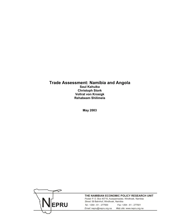 Trade assessment : Namibia and Angola