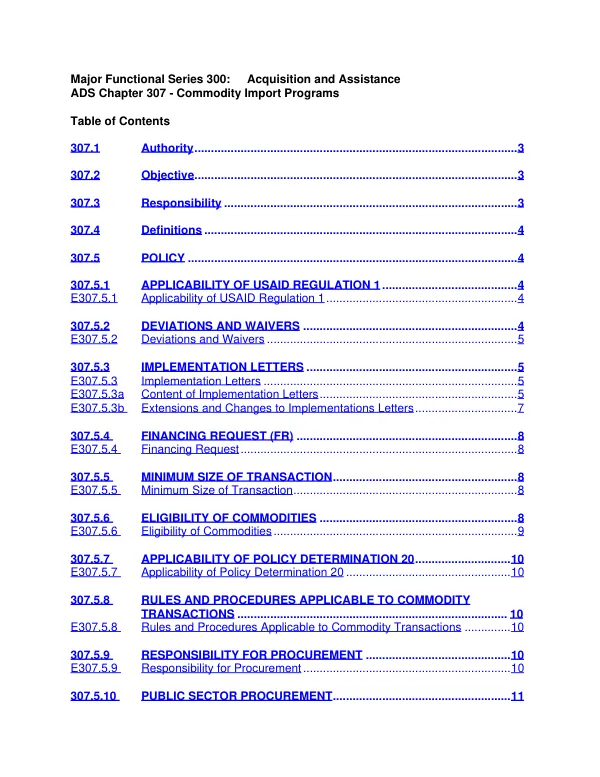 ADS chapter 307 : commodity import programs