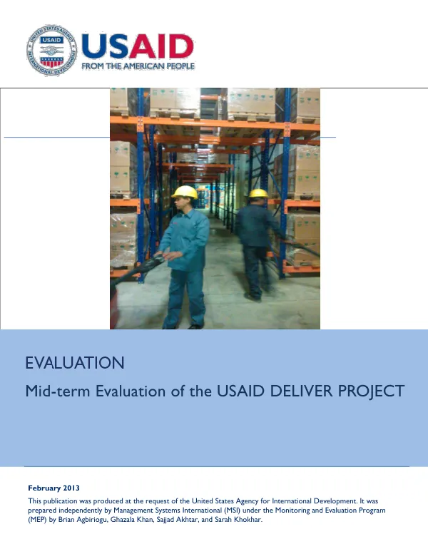Mid-term evaluation of the USAID DELIVER project