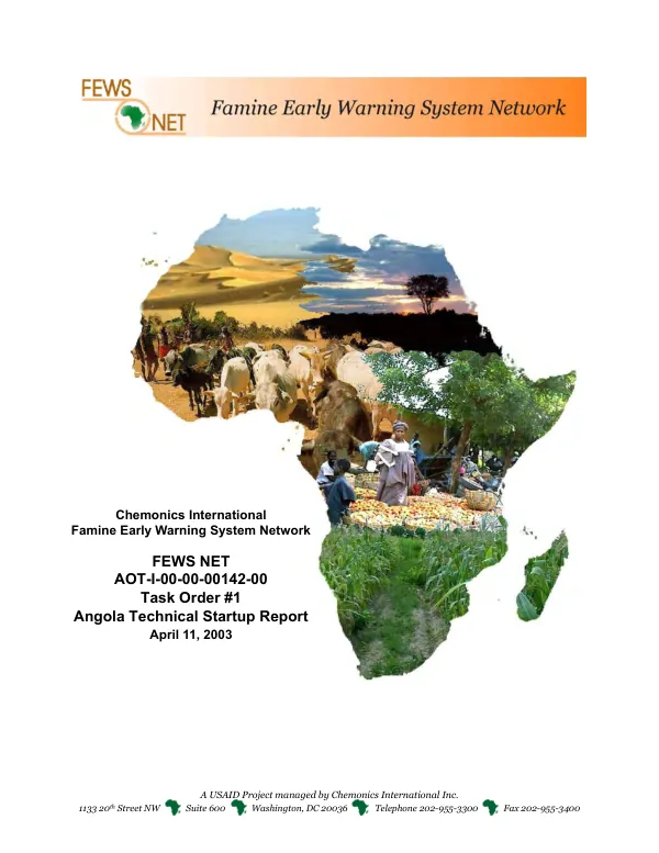 FEWS NET : AOT-I-00-00-00142-00 -- task order #1 : Angola technical startup report