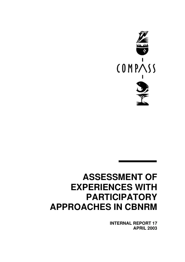 Assessment of experiences with participatory approaches in CBNRM [community-based natural resource management]