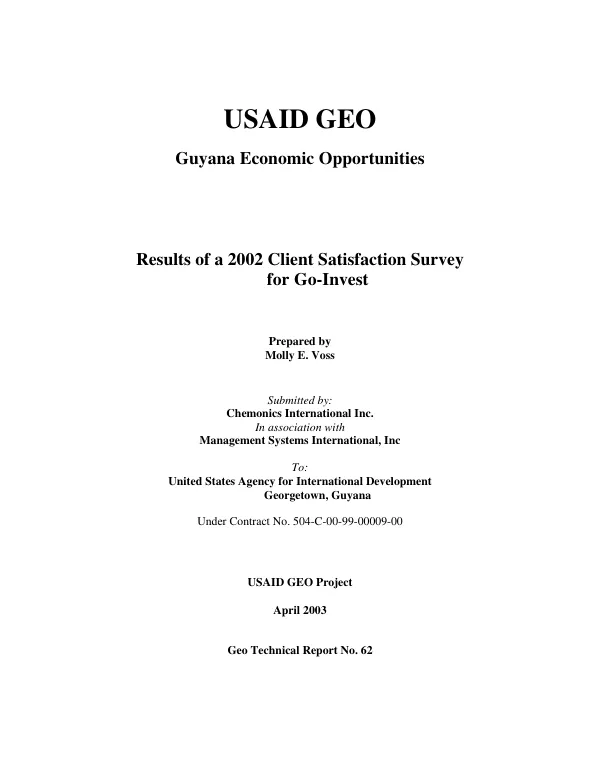 Results of a 2002 client satisfaction survey for Go-Invest