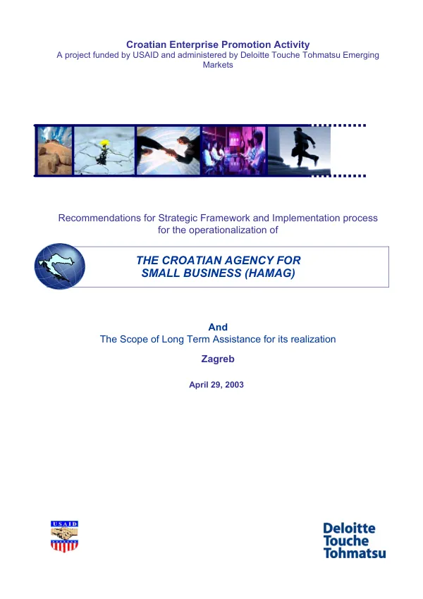 Recommendations for strategic framework and implementation process for the operationalization of the Croatian Agency for Small Business (HAMAG) and the scope of long term assistance for its realization