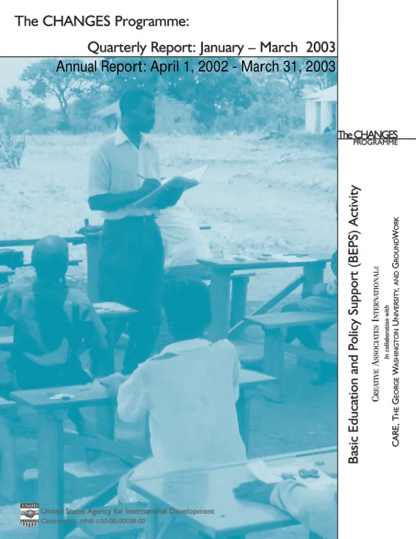 The CHANGES programme : quarterly report no. 8 -- January-March 2003 (including 2002-2003 annual report)