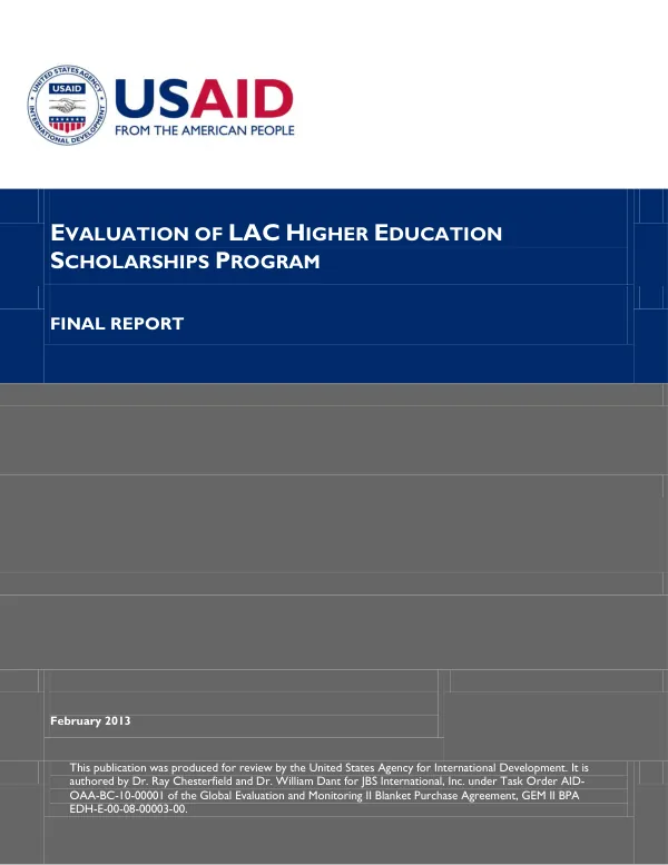 Evaluation of LAC higher education scholarships program