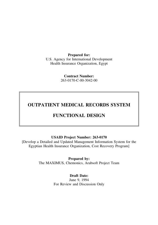 USAID contract RAN-C-00-03-00010-00 with Abt Associates to provide health system strengthening in post-conflict Iraq