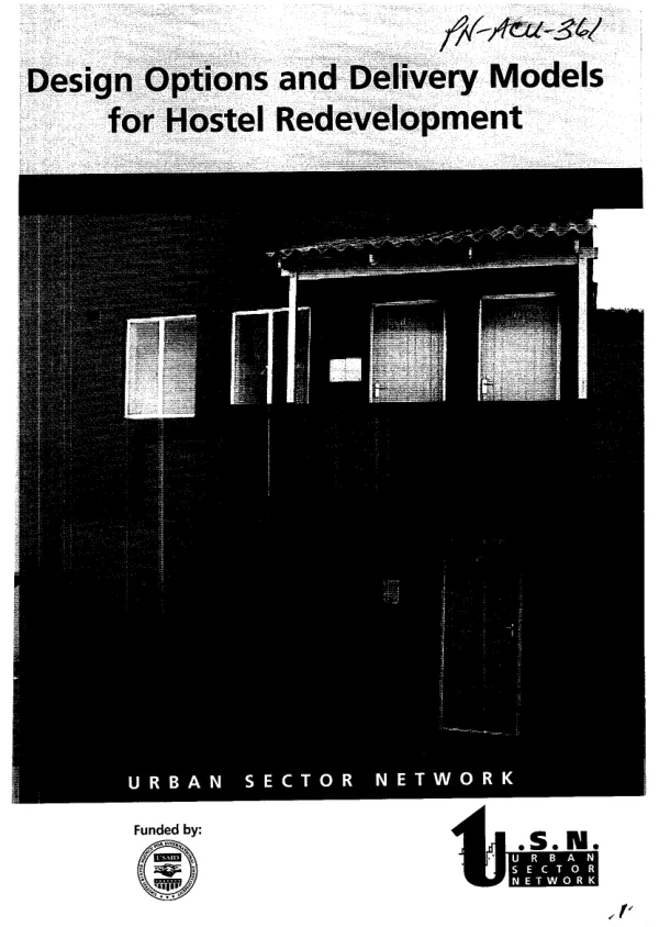 Design options and delivery models for hostel redevelopment
