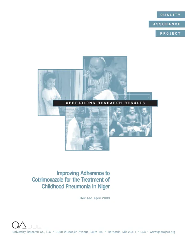 Improving adherence to cotrimoxazole for the treatment of childhood pneumonia in Niger