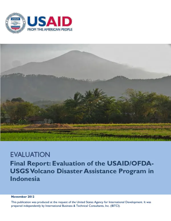 Evaluation of the USAID/OFDA-USGS volcano disaster assistance program in Indonesia