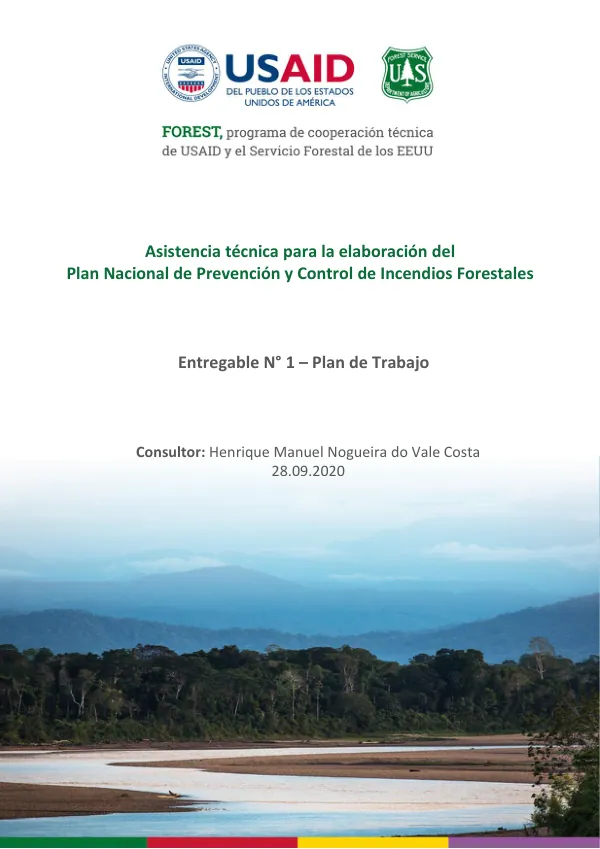 Elaboración del Plan Nacional de Prevención y Control de Incendios Forestales