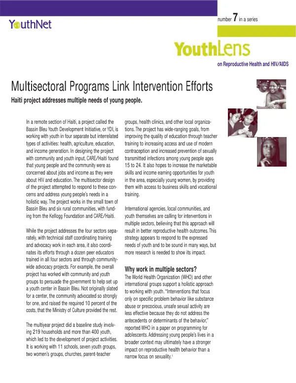 Multisectoral programs link intervention efforts