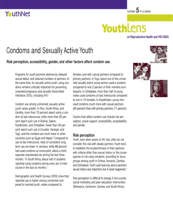 Condoms and sexually active youth