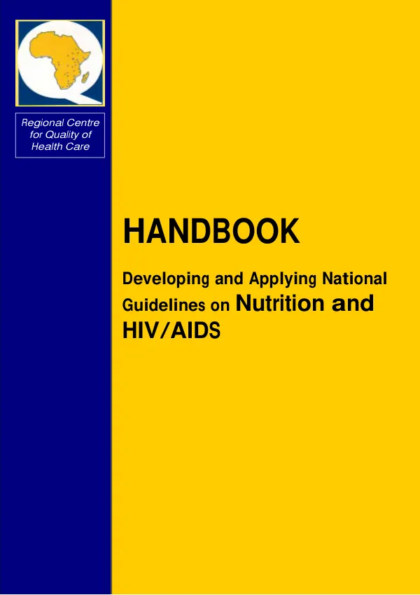Handbook : developing and applying national guidelines on nutrition and HIV/AIDS