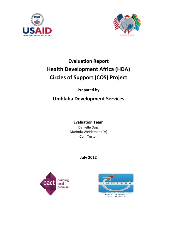 Health Development Africa circles of support (COS) OVC project : evaluation report