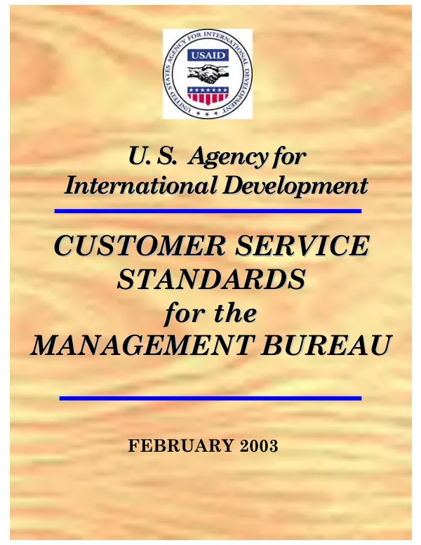 Customer service standards for the Management Bureau