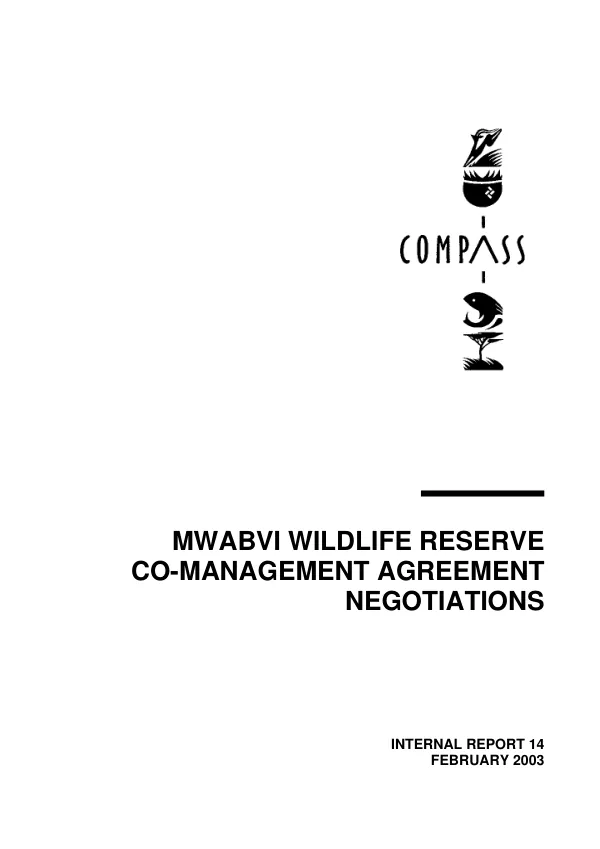 Mwabvi Wildlife Reserve co-management agreement negotiations : the communities" position paper