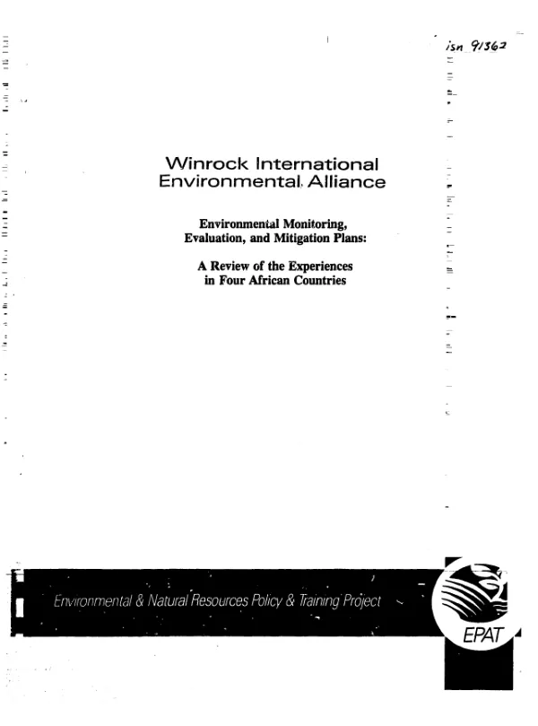 Environmental monitoring, evaluation, and mitigation plans : a review of the experiences in four African countries