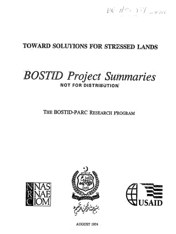 Toward solutions for stressed lands : BOSTID project summaries