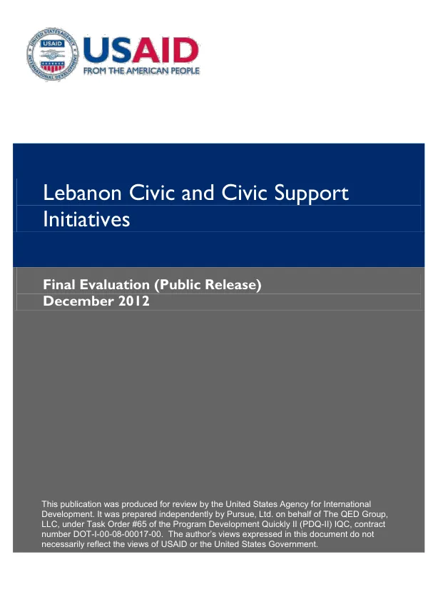 Lebanon civic and civic support initiatives : final evaluation
