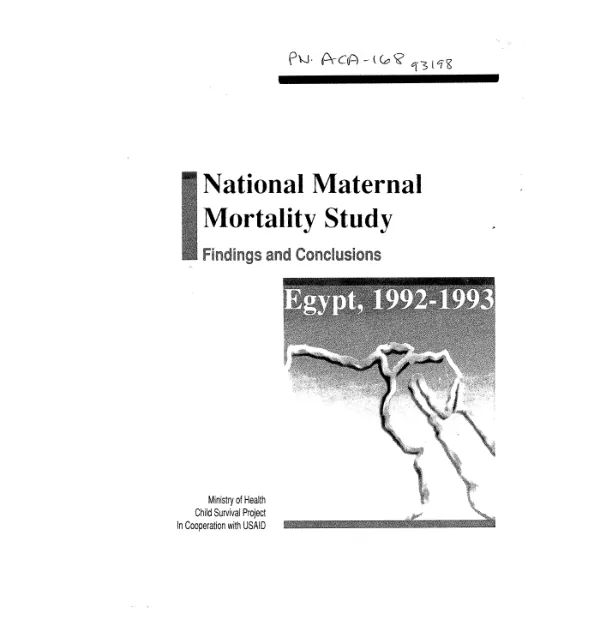 National maternal mortality study : Egypt, 1992-1993 -- findings and conclusions