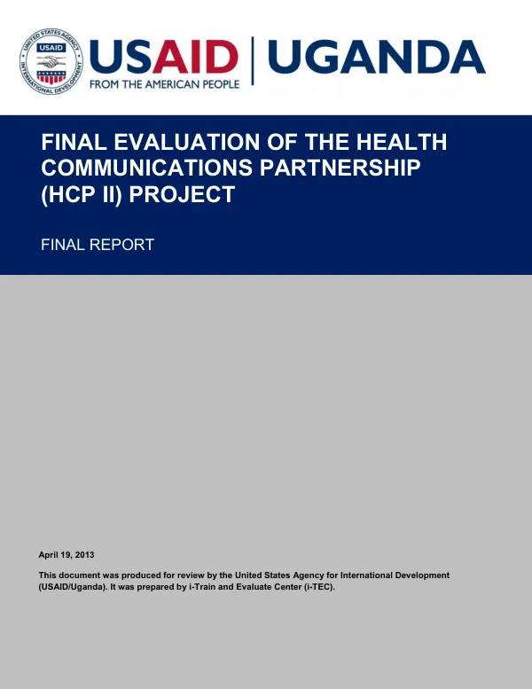 Final evaluation of the health communications partnership project (HCP II) : final report
