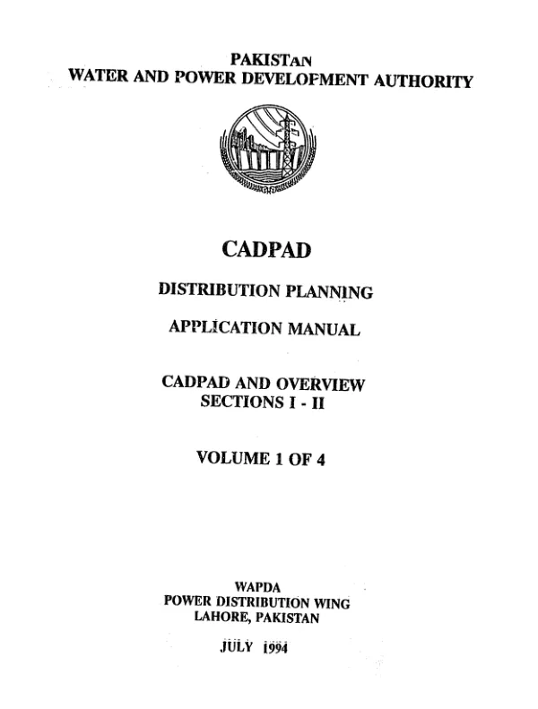 CADPAD distribution planning application manual, volumes 1-4