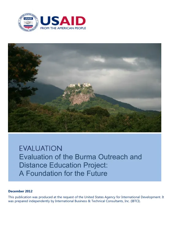 Evaluation of the Burma outreach and distance education project : a foundation for the future