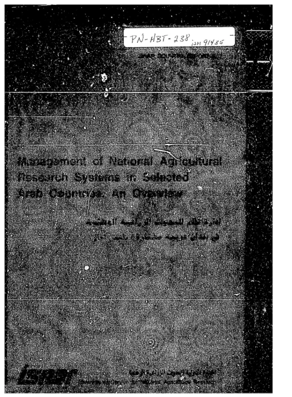 Management of national agricultural research systems in selected Arab countries : an overview