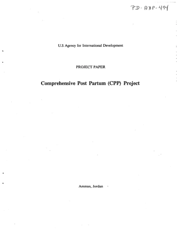 Comprehensive post partum (CPP) project