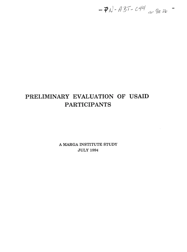 Preliminary evaluation of USAID participants