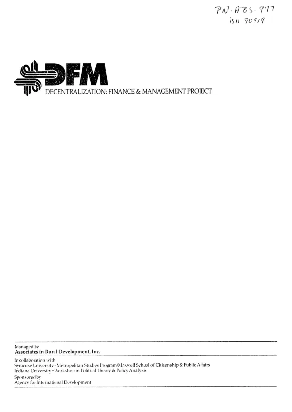 Primary health care and local government in Nigeria : an agenda of key policy issues