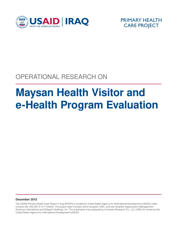 Maysan health visitor and e-health program evaluation