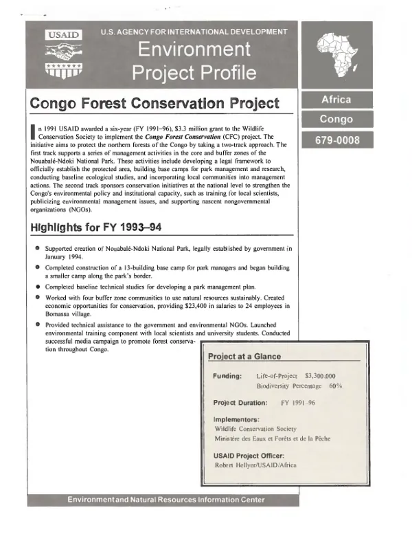 Congo forest conservation project : Africa, Congo, 679-0008