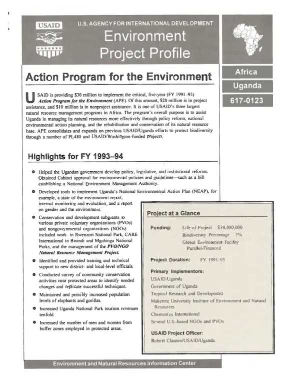 Action program for the environment : Africa, Uganda, 617-0123