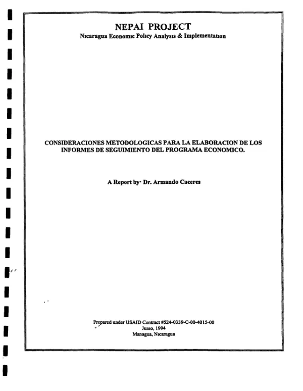 Consideraciones metodologicas para la elaboracion de los informes de seguimiento del programa economico