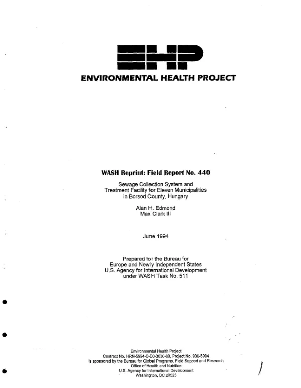 Sewage collection system and treatment facility for eleven municipalities in Borsod County, Hungary